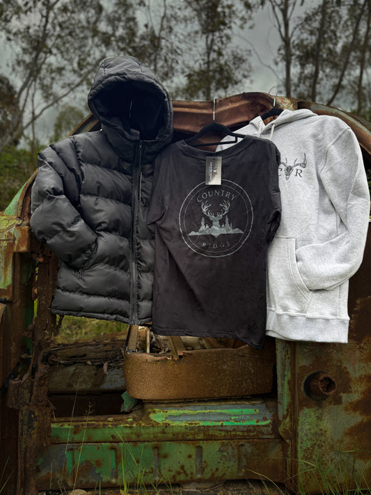 Country Ridge Puffer, Tee and Hoodie